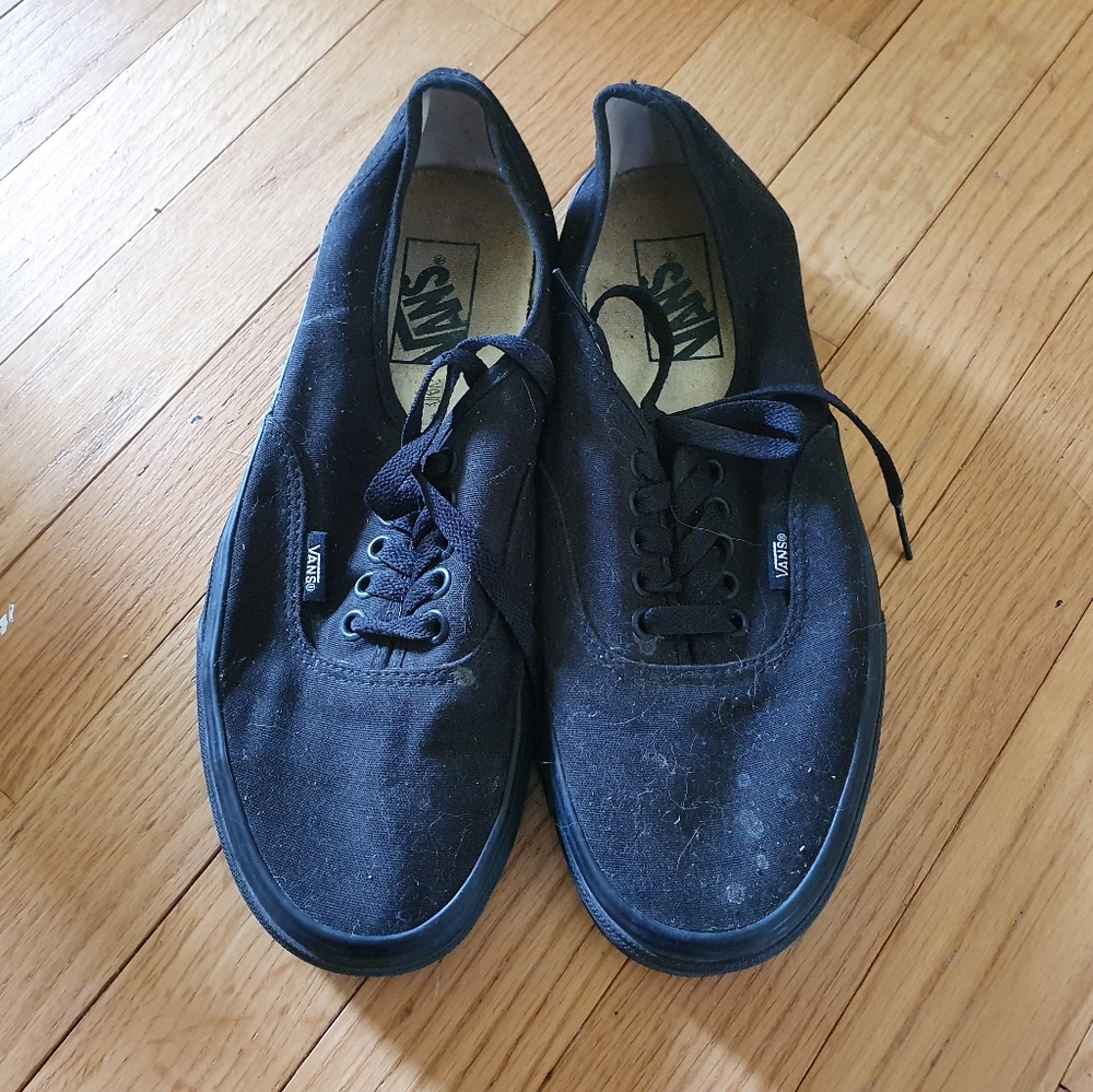 Vans Authentic Black Canvas Skate Shoes